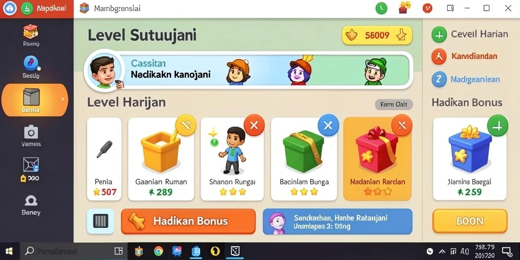 Misi harian yang menantang dan seru.